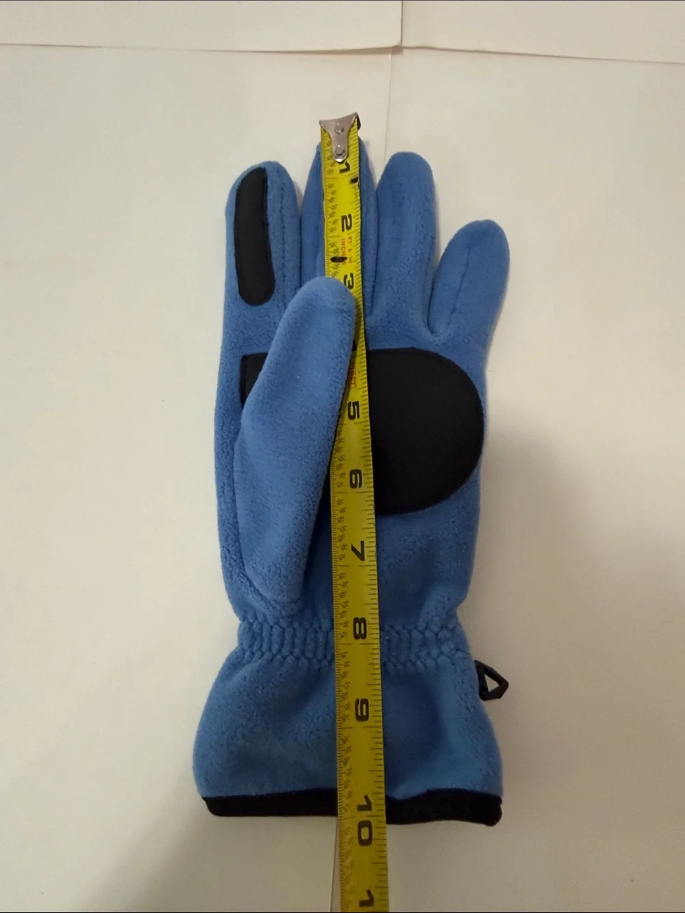 Lands' End Blue Fleece Gloves with Black Trim
